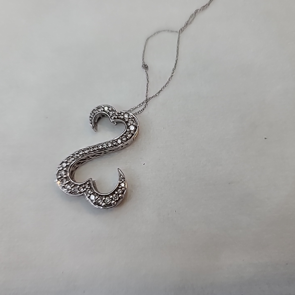 Jane Seymour Open Hearts 1/2ct Diamond 14K WHITE Gold Necklace MRP $1,499